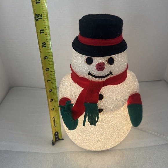 Light Up Snowman Melted Plastic Popcorn‎ Christmas Holiday Decoration - Picture 7 of 9